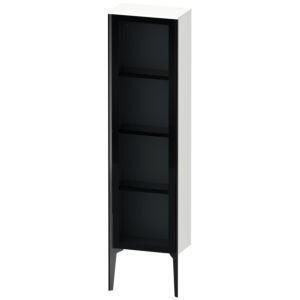 XViu Duravit high cabinet XV1365LB218 40x24x133cm, glass door, matt black, door on the left, matt white