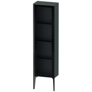 XViu Duravit high cabinet XV1365LB238 40x24x133cm, glass door, black matt, door on the left, dolomiti gray high gloss