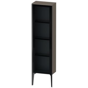 Duravit XViu Halbhochschrank XV1365LB289 40x24x133cm, Glastür, schwarz matt, Tür links, flannel grey hochglanz