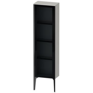 XViu Duravit armoire haute XV1365RB207 40x24x133cm, porte en verre, noir mat, porte à droite, gris mat béton