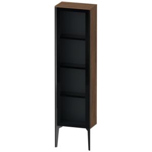 XViu Duravit high cabinet XV1365RB221 40x24x133cm, glass door, matt black, door on the right, dark walnut