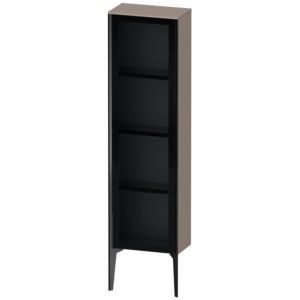 XViu Duravit high cabinet XV1365RB243 40x24x133cm, glass door, black matt, door on the right, basalt matt