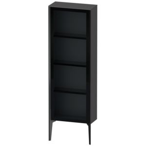 Duravit XViu Halbhochschrank XV1366LB249 50x24x133cm, Glastür, schwarz matt, Tür links, graphit matt