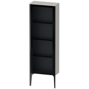 Duravit XViu Halbhochschrank XV1366RB207 50x24x133cm, Glastür, schwarz matt, Tür rechts, betongrau matt