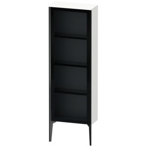 XViu Duravit high cabinet XV1366RB218 50x24x133cm, glass door, black matt, door on the right, white matt
