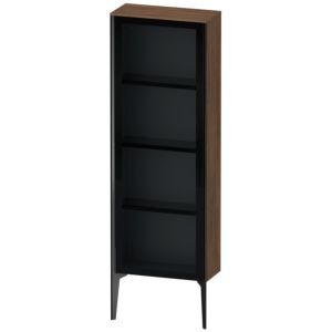 XViu Duravit high cabinet XV1366RB221 50x24x133cm, glass door, matt black, door on the right, dark walnut