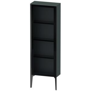 Duravit XViu Halbhochschrank XV1366RB238 50x24x133cm, Glastür, schwarz matt, Tür rechts, dolomiti grey hochglanz