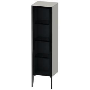 XViu Duravit high cabinet XV1367LB207 40x36x133cm, glass door, black matt, door on the left, concrete gray matt