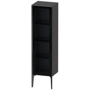 Duravit XViu Halbhochschrank XV1367LB249 40x36x133cm, Glastür, schwarz matt, Tür links, graphit matt