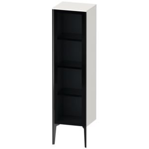 XViu Duravit high cabinet XV1367LB285 40x36x133cm, glass door, black matt, door on the left, white high gloss