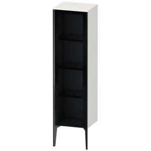 Duravit XViu meuble XV1367RB222 40x36x133cm, porte en verre, noir mat, porte à droite, blanc haute brillance