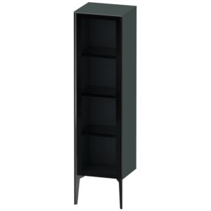 Duravit XViu Halbhochschrank XV1367RB238 40x36x133cm, Glastür, schwarz matt, Tür rechts, dolomiti grey hochglanz