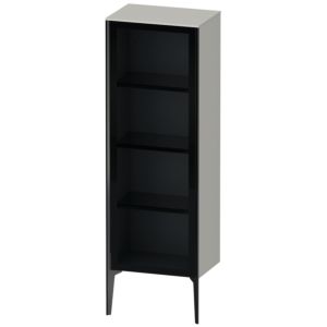 XViu Duravit high cabinet XV1368LB207 50x36x133cm, glass door, black matt, door on the left, concrete gray matt