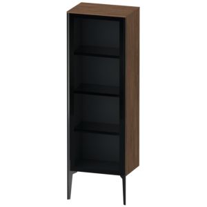 XViu Duravit high cabinet XV1368LB221 50x36x133cm, glass door, matt black, door on the left, dark walnut