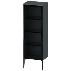 XViu Duravit haute XV1368LB238 50x36x133cm, porte en verre, noir mat, porte à gauche, gris dolomiti brillant