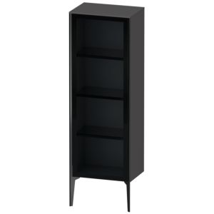 Duravit XViu Halbhochschrank XV1368LB249 50x36x133cm, Glastür, schwarz matt, Tür links, graphit matt