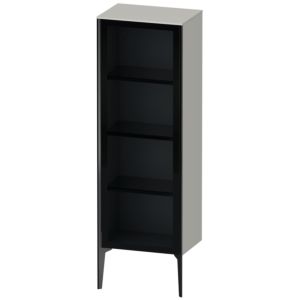 Duravit XViu Halbhochschrank XV1368RB207 50x36x133cm, Glastür, schwarz matt, Tür rechts, betongrau matt