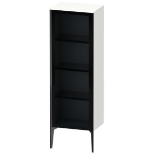 XViu Duravit high cabinet XV1368RB218 50x36x133cm, glass door, black matt, door on the right, white matt