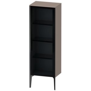 Duravit XViu Halbhochschrank XV1368RB243 50x36x133cm, Glastür, schwarz matt, Tür rechts, basalt matt