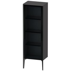 Duravit XViu Halbhochschrank XV1368RB249 50x36x133cm, Glastür, schwarz matt, Tür rechts, graphit matt