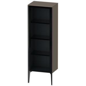 XViu Duravit haute XV1368RB289 50x36x133cm, porte en verre, noir mat, porte à droite, gris flanelle brillant