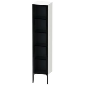 Duravit XViu Hochschrank XV1375LB218 40x36x177cm, Glastür, schwarz matt, Tür links, weiß matt