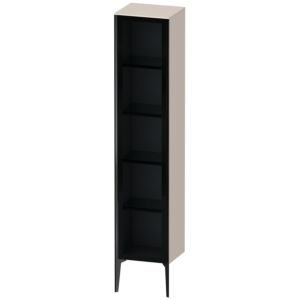 Duravit XViu cabinet XV1375LB291 40x36x177cm, glass door, black matt, door on the left, taupe matt