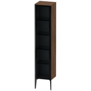 Duravit XViu Hochschrank XV1375RB221 40x36x177cm, Glastür, schwarz matt, Tür rechts, nussbaum dunkel