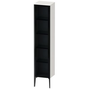Duravit XViu Hochschrank XV1375RB285 40x36x177cm, Glastür, schwarz matt, Tür rechts, weiß hochglanz