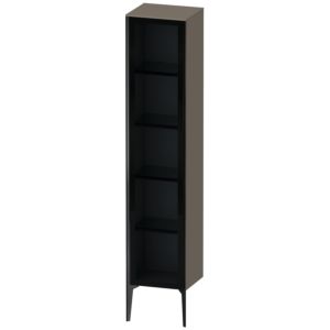 Duravit XViu Hochschrank XV1375RB290 40x36x177cm, Glastür, schwarz matt, Tür rechts, flannel grey seidenmatt
