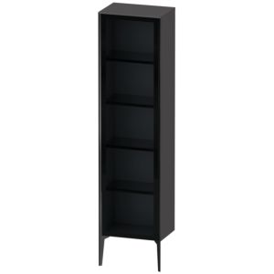 Duravit XViu Hochschrank XV1376LB249 50x36x177cm, Glastür, schwarz matt, Tür links, graphit matt