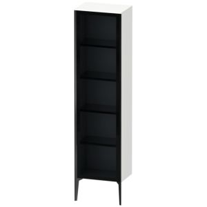 Duravit XViu Hochschrank XV1376RB218 50x36x177cm, Glastür, schwarz matt, Tür rechts, weiß matt