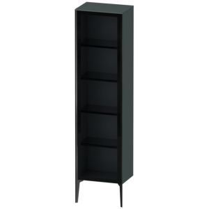 Duravit XViu Hochschrank XV1376RB238 50x36x177cm, Glastür, schwarz matt, Tür rechts, dolomiti grey hochglanz