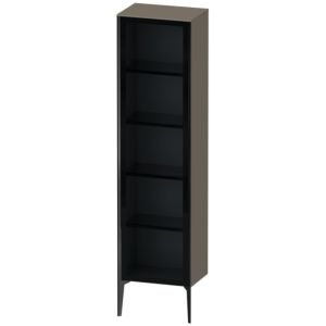 Duravit XViu XV1376RB290 50x36x177cm, porte en verre, noir mat, porte à droite, flanelle gris soie mat