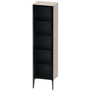 Duravit XViu XV1376RB291 50x36x177cm, porte vitrée, noir mat, porte à droite, taupe mat