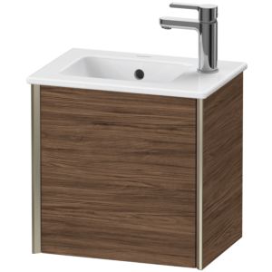 XViu Duravit vasque XV4024LB121 41x29x40cm, suspendu, champagne mat, charnières à gauche, noyer foncé