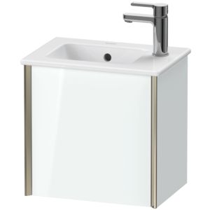 Duravit XViu Waschtisch-Unterschrank XV4024LB185 41x29x40cm, wandhängend, champagner matt, Anschlag links, weiß hochglanz
