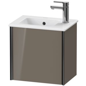 XViu Duravit vasque XV4024LB289 41x29x40cm, suspendu, noir mat, charnière à gauche, gris flanelle brillant