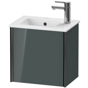 Duravit XViu Waschtisch-Unterschrank XV4024RB238 41x29x40cm, wandhängend, schwarz matt, Anschlag rechts, dolomiti grey hochglanz