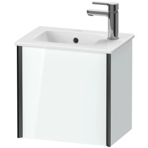 Duravit XViu Waschtisch-Unterschrank XV4024RB285 41x29x40cm, wandhängend, schwarz matt, Anschlag rechts, weiß hochglanz