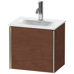 Duravit XViu Waschtisch-Unterschrank XV4030LB113 43x31x39,7cm, 1 Tür, champagner matt, Tür links, amerikanischer nussbaum