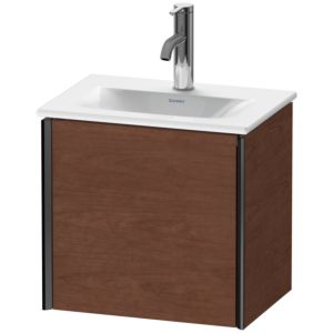 Duravit XViu Waschtisch-Unterschrank XV4030LB213 43x31x39,7cm, 1 Tür, schwarz matt, links, amerikanischer nussbaum