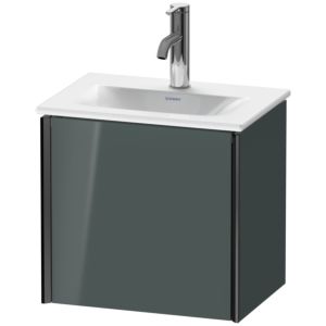 Duravit XViu Waschtisch-Unterschrank XV4030LB238 43x31x39,7cm, 1 Tür, schwarz matt, links, dolomiti grey hochglanz