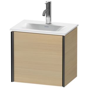 Duravit XViu Waschtisch-Unterschrank XV4030LB271 43x31x39,7cm, 1 Tür, schwarz matt, links, mediterrane eiche
