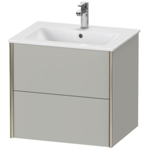 Duravit XViu vanity unit XV41250B107 61 x 56 x 48 cm, matt concrete gray, 2 drawers, wall-hung, matt champagne