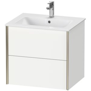 Duravit XViu Waschtisch-Unterschrank XV41250B118 61 x 56 x 48 cm, weiß matt, 2 Schubkästen, wandhängend, champagner matt