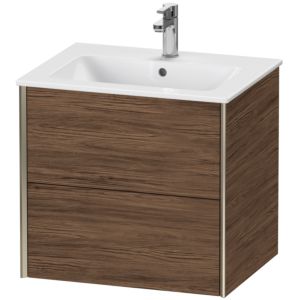 Duravit XViu vanity unit XV41250B121 61 x 56 x 48 cm, dark walnut, 2 drawers, wall-hung, matt champagne