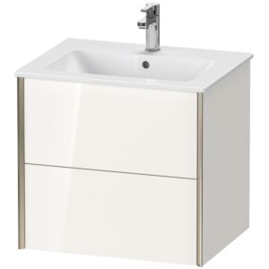 Duravit XViu Waschtisch-Unterschrank XV41250B122 61 x 56 x 48 cm, weiß hochglanz, 2 Schubkästen, wandhängend, champagner matt