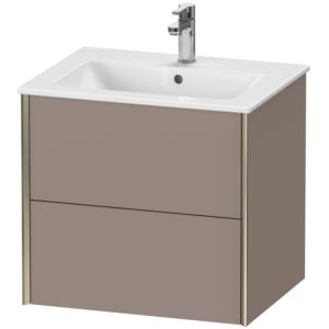 Duravit XViu vanity unit XV41250B143 61 x 56 x 48 cm, basalt matt, 2 drawers, wall-hung, champagne matt