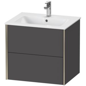 Duravit XViu vanity unit XV41250B149 61 x 56 x 48 cm, matt graphite, 2 drawers, wall-hung, matt champagne